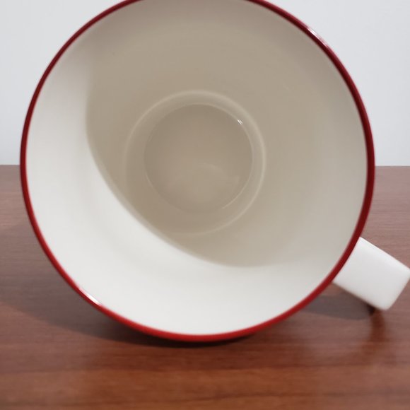 Rare Vintage Starbucks Coffee Mug 2007 Collectable White Red Accents 18oz New - Picture 4 of 5